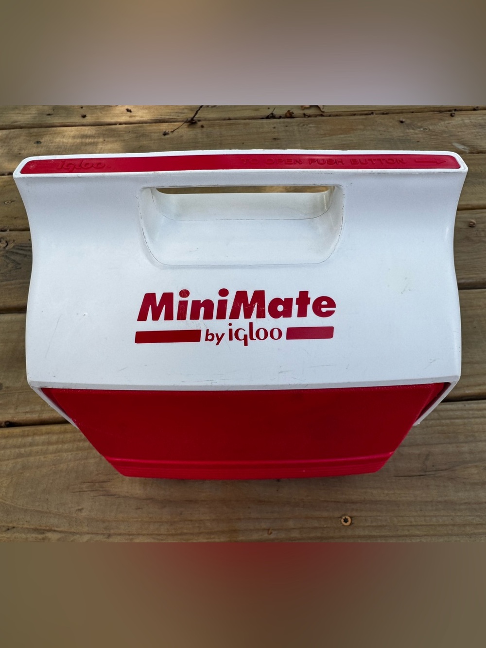 Vintage Igloo MiniMate Cooler Red White Lunch Box Made USA Promo